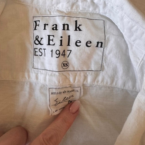 Frank & Eileen - “Eileen” White Button-Up Shirt 100% Cotton Sz XS - Picture 7 of 9